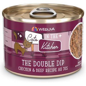 Weruva Cats in the Kitchen The Double Dip Chicken & Beef Au Jus Grain-Free Canned Cat Food, 3.2-oz, case of 24