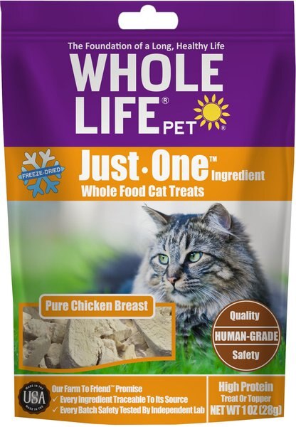 Whole Life Just One Ingredient Pure Chicken Breast Freeze-Dried Cat Treats, 1-oz bag slide 1 of 10