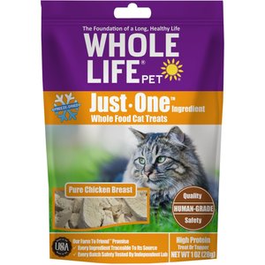 Whole Life Just One Ingredient Pure Chicken Breast Freeze-Dried Cat Treats, 1-oz bag