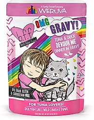 BFF Tuna & Duck Devour Me Dinner in Gravy Wet Cat Food Pouches, 3-oz, case of 12