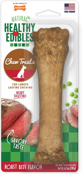 Nylabone Healthy Edibles Long Lasting Roast Beef Flavor X-Large Breed Dog Bone Treat slide 1 of 11