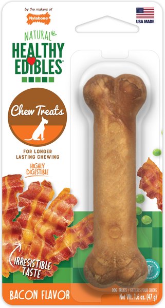 Nylabone Healthy Edibles Longer Lasting Bacon Flavor Small Dog Bone Treat, 1 count slide 1 of 11