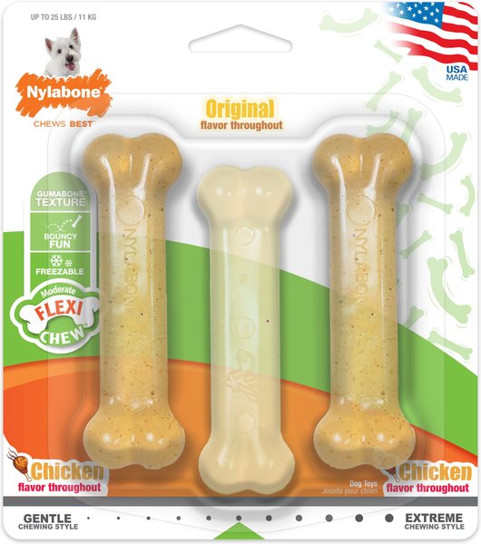 Nylabone FlexiChew Moderate Dog Toys Triple Pack Variety, Small, 3 Count slide 1 of 11