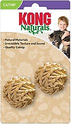 KONG Naturals Straw Balls Cat Toy, Straw Balls, 2-pack slide 2 of 5