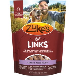 Zuke's Lil' Links Rabbit & Apple Recipe Grain-Free Dog Treats, 6-oz, bag