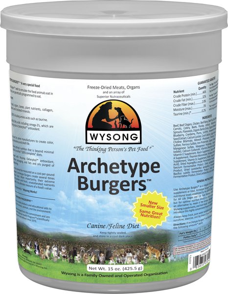Wysong Archetype Burgers Freeze-Dried Raw Dog & Cat Food, 15-oz canister slide 1 of 5