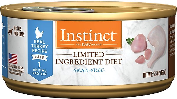 Instinct Limited Ingredient Diet Grain-Free Pate Real Turkey Recipe Natural Wet Canned Cat Food, 5.5-oz, case of 12 slide 1 of 11