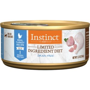 Instinct Limited Ingredient Diet Grain-Free Pate Real Turkey Recipe Natural Wet Canned Cat Food, 5.5-oz, case of 12