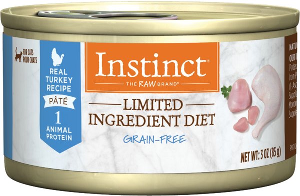 Instinct Limited Ingredient Diet Grain-Free Pate Real Turkey Recipe Natural Wet Canned Cat Food, 3-oz, case of 24 slide 1 of 11