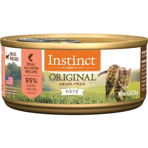 INSTINCT Original Grain-Free Pate Real Salmon Recipe Wet Canned Cat ...