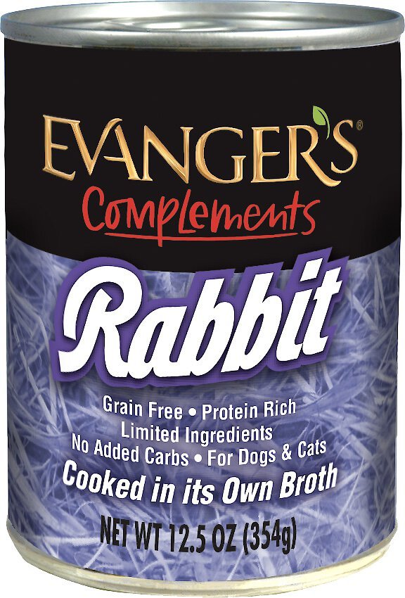 EVANGER S Grain Free Rabbit Canned Dog Cat Food 12.5 oz case