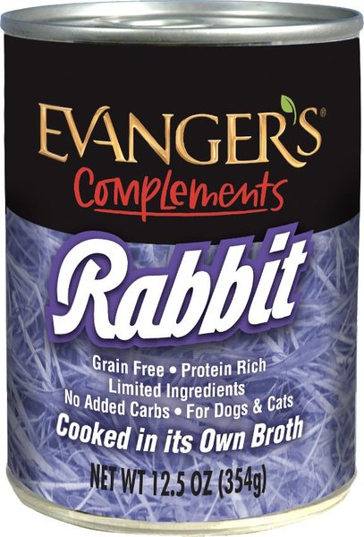 Evanger's Grain-Free Rabbit Canned Dog & Cat Food, 12.5-oz, case of 12 slide 1 of 6