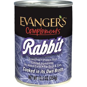 Evanger's Grain-Free Rabbit Canned Dog & Cat Food, 12.5-oz, case of 12