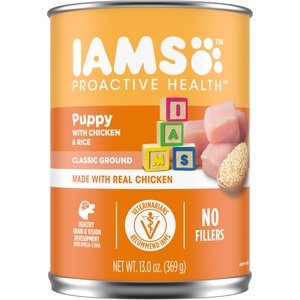Iams ProActive Health Classic Ground with Chicken & Rice Puppy Wet Dog Food, 13-oz, case of 12