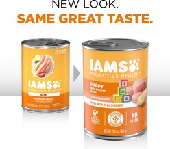 Iams ProActive Health Classic Ground with Chicken & Rice Puppy Wet Dog Food, 13-oz, case of 12 slide 2 of 8