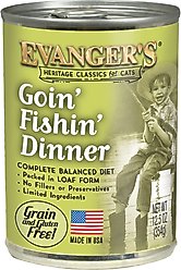 Evanger's Classic Recipes Goin' Fishin' Dinner Grain-Free Canned Cat Food, 12.5-oz, case of 12