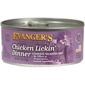 Evanger's Classic Recipes Chicken Lickin' Dinner Grain-Free Canned Cat Food, 5.5-oz, case of 24