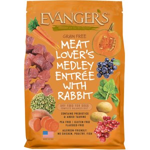 Evanger's Meat Lover's Medley with Rabbit Grain-Free Dry Dog Food, 4.4-lb bag