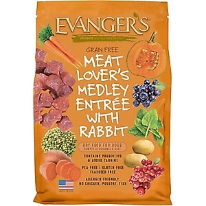 Evanger's Meat Lover's Medley with Rabbit Grain-Free Dry Dog Food, 4.4-lb bag