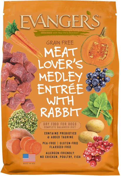 Evanger's Meat Lover's Medley with Rabbit Grain-Free Dry Dog Food, 16.5-lb bag slide 1 of 1