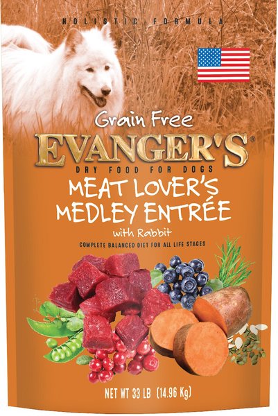 Evanger's Meat Lover's Medley with Rabbit Grain-Free Dry Dog Food, 33-lb bag slide 1 of 2