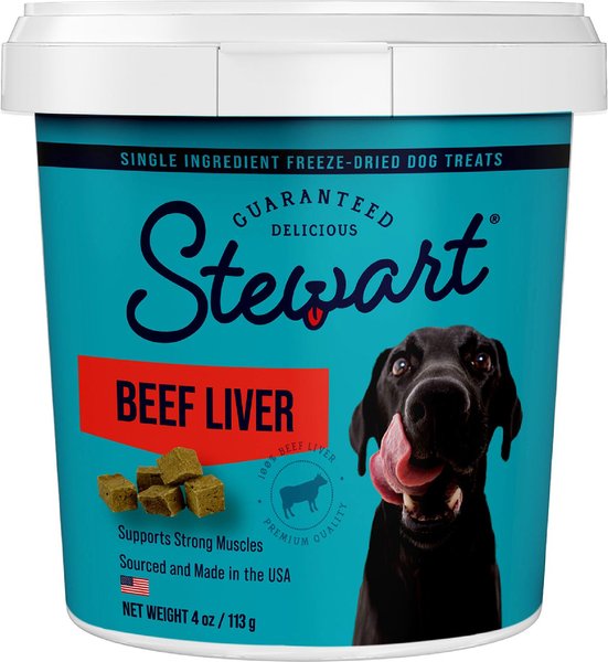 Stewart Beef Liver Freeze-Dried Raw Dog Treats, 4-oz tub slide 1 of 7