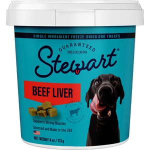 Stewart Beef Liver Freeze-Dried Raw Dog Treats, 4-oz tub