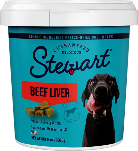 Stewart Beef Liver Freeze-Dried Raw Dog Treats, 14-oz tub slide 1 of 8
