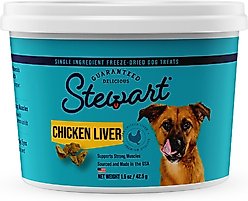 Stewart Chicken Liver Freeze-Dried Raw Dog Treats, 1.5-oz tub