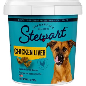 Stewart Chicken Liver Freeze-Dried Raw Dog Treats, 3-oz tub