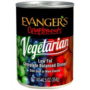 Evanger's Low Fat Vegetarian Dinner Canned Dog & Cat Food, 12.8-oz, case of 12