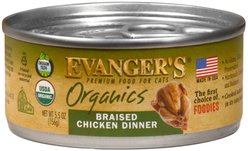 Evanger's Organics Braised Chicken Dinner Canned Cat Food, 5.5-oz, case of 24