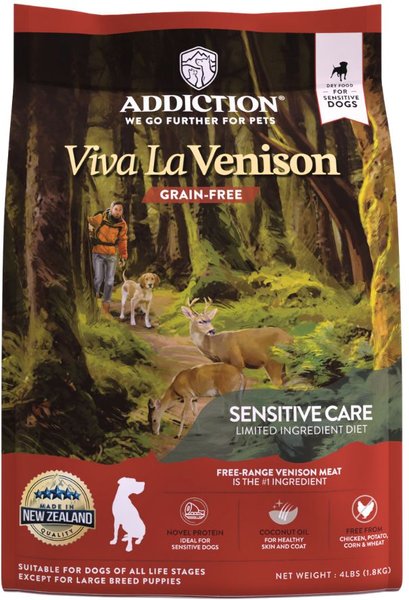Addiction Grain-Free Viva La Venison Dry Dog Food, 4-lb bag slide 1 of 10