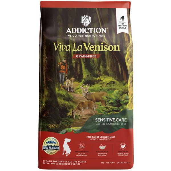 Image showcasing ADDICTION Grain-Free Viva La Venison Limited Ingredient Diet Dry Dog ...
