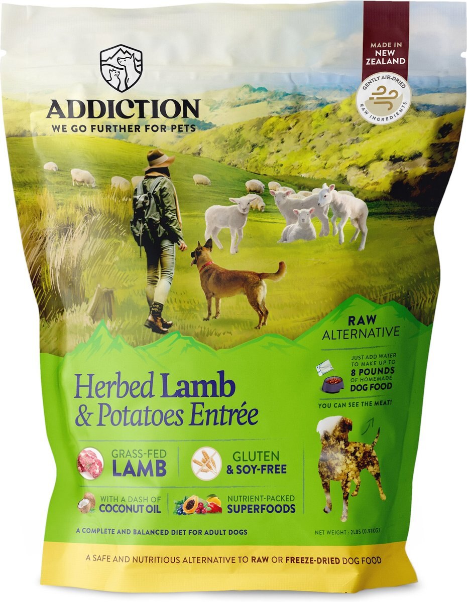 Addiction Herbed Lamb & Potatoes Raw Dehydrated Dog Food