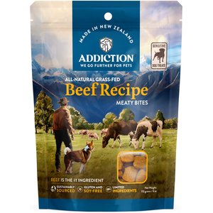 Addiction Meaty Bites Beef Grain-Free Dog Treats, 4-oz bag
