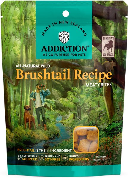 Addiction Meaty Bites Brushtail Grain-Free Dog Treats, 4-oz bag slide 1 of 10