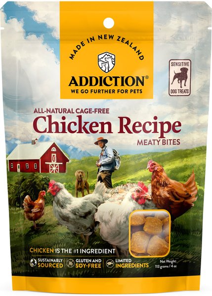 ADDICTION Meaty Bites Chicken Grain-Free Dog Treats, 4-oz bag - Chewy.com