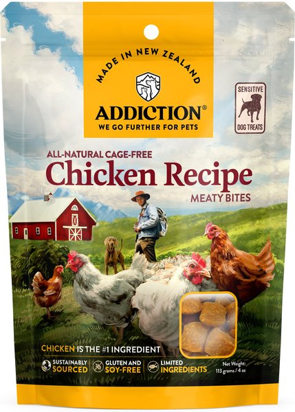 Addiction Meaty Bites Chicken Grain-Free Dog Treats, 4-oz bag slide 1 of 10