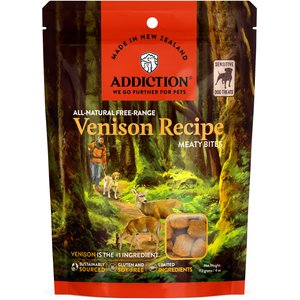 Addiction Meaty Bites Venison Grain-Free Dog Treats, 4-oz bag