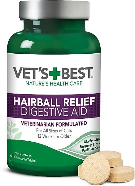 Vet's Best Chewable Tablets Hairball Control Supplement for Cats, 60 count slide 1 of 7