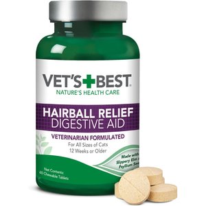 Vet's Best Chewable Tablets Hairball Control Supplement for Cats, 60 count