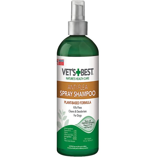 VET'S BEST Anti-Flea Easy Spray Shampoo for Dogs, 16-fl oz bottle ...