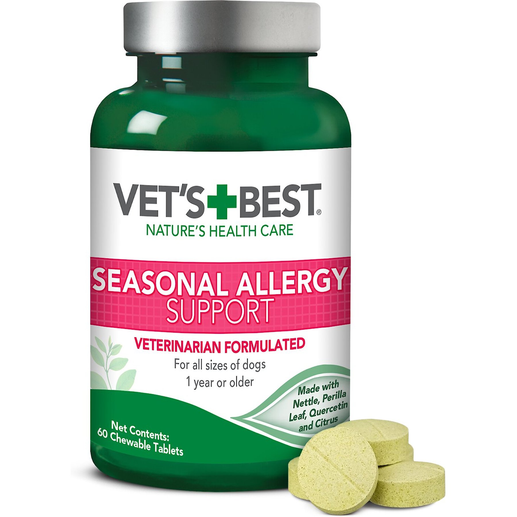 VETS BEST Chewable Tablets Allergy Supplement for Dogs, 60 count -  Chewy.com