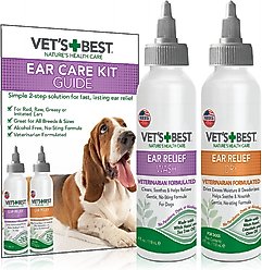 Vet's Best Ear Relief Wash + Dry Combo Pack for Dogs, 2-pack