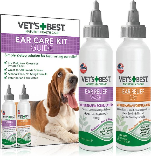 Vet's Best Ear Relief Wash + Dry Combo Pack for Dogs, 2-pack slide 1 of 11