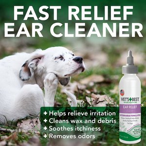 Vet's Best Ear Relief Wash + Dry Combo Pack for Dogs, 2-pack