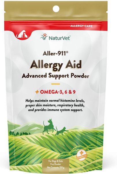 NaturVet Aller-911 Plus Antioxidants Powder Allergy & Skin & Coat Supplement for Cats & Dogs, 9-oz bag slide 1 of 4