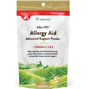 NaturVet Aller-911 Plus Antioxidants Powder Allergy & Skin & Coat Supplement for Cats & Dogs, 9-oz bag