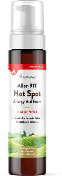 NaturVet Aller-911 Allergy Aid Hot Spot Plus Aloe Vera Dog & Cat Foam, 8-oz bottle slide 1 of 9